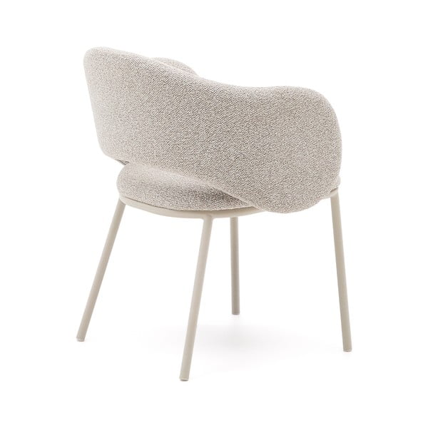 Slonovinové čalúnené jedálenské kreslo Maina – Kave Home-image-4