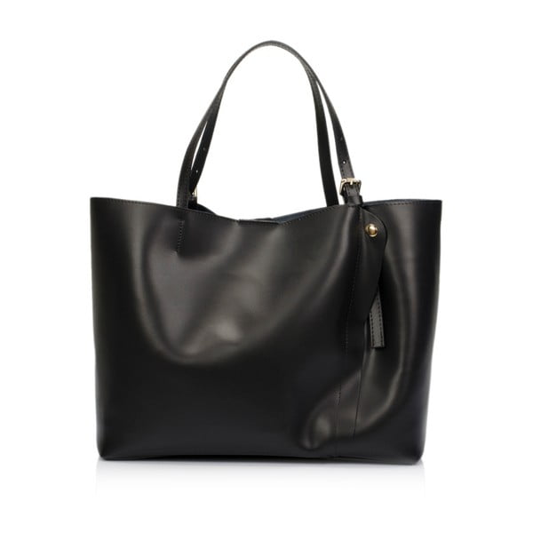 Čierna kožená kabelka Lisa Minardi Beallara