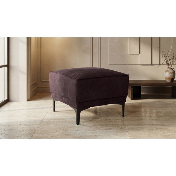 Hnedý taburet z imitácie kože Copenhagen – Scandic-image-1