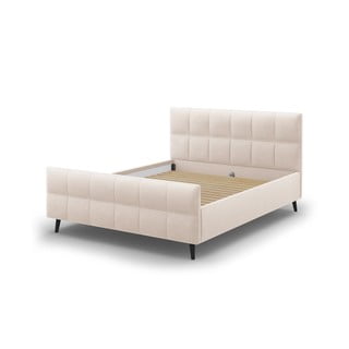 Béžová čalúnená dvojlôžková posteľ s roštom 180x200 cm Gigi - Micadoni Home