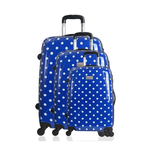 Sada 3 modrých cestovných kufrov na kolieskach Hero Williams
