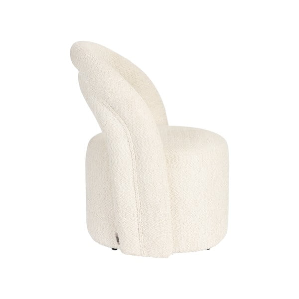 Krémové otočné kreslo z textílie buklé Seina – Dutchbone-image-3