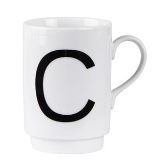 Porcelánový písmenkový hrnček KJ Collection C, 250 ml