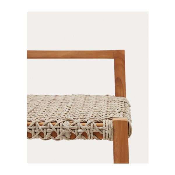 Drevená záhradná barová stolička v prírodnej farbe Giverola – Kave Home-image-4