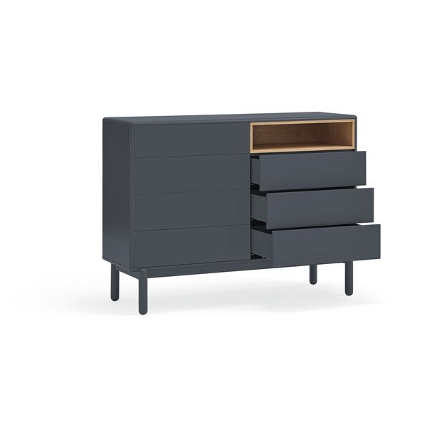 Tmavosivá nízka komoda 120x90 cm Corvo - Teulat-image-3