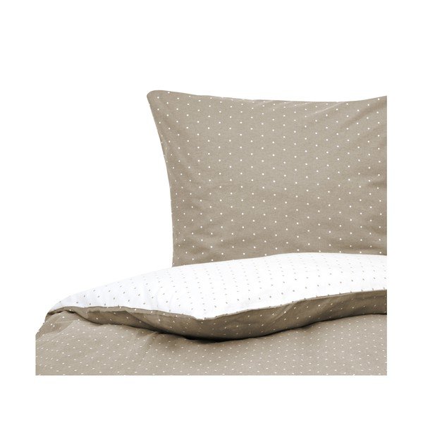 Bielo-hnedé flanelové obliečky na jednolôžko Fovere Betty, 155 x 220 cm-image-4