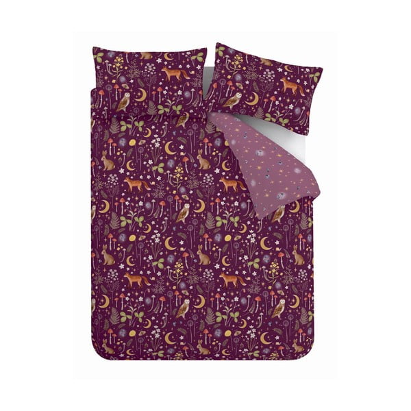 Predĺžené fialové obliečky na dvojlôžko 230x220 cm Enchanted Twilight – Catherine Lansfield