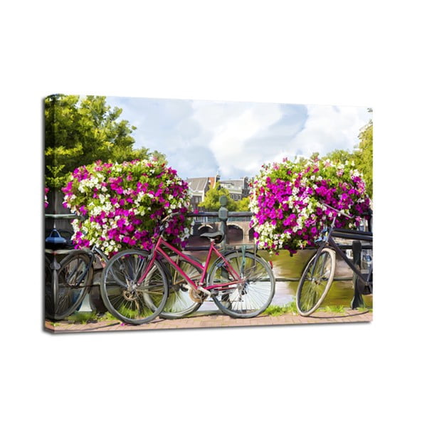Obraz Styler Canvas Watercolor Bikes, 60 × 80 cm