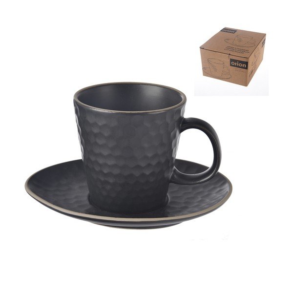 Čierna keramická šálka na cappuccino 250 ml Tea Time – Orion-image-3