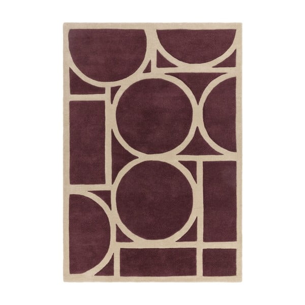 Tmavohnedý vlnený koberec 200x290 cm Metro Plum – Asiatic Carpets