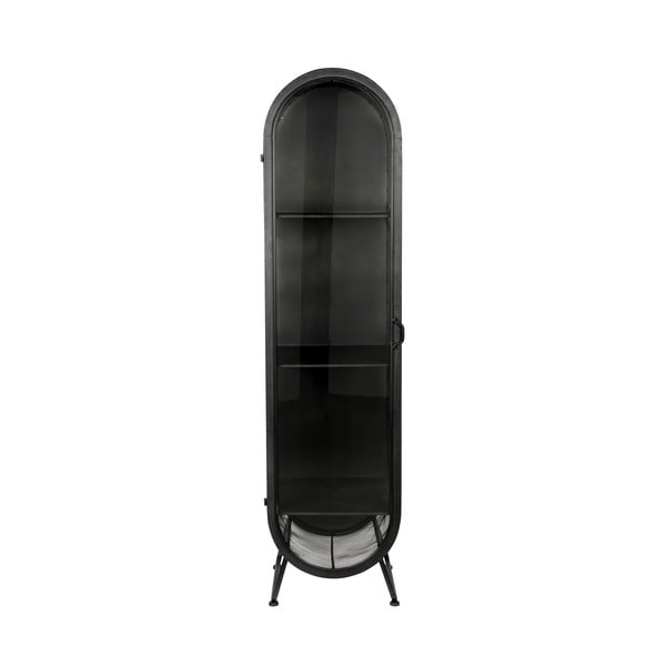 Čierna kovová vitrína 46x181 cm Oval – Dutchbone
