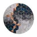 Umývateľný okrúhly koberec v bielo-petrolejovej farbe ø 120 cm – Vitaus