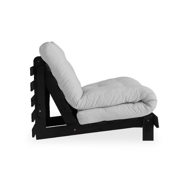 Rozkladacie kreslo so svetlosivým poťahom Karup Design Roots Black/Light Grey-image-3