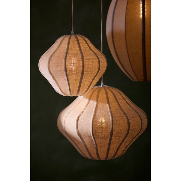 Krémovobiele závesné svietidlo s textilným tienidlom ø 10 cm Sukau – Light & Living-image-1