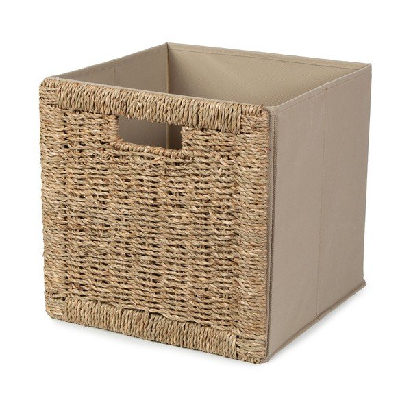 Úložný box z morskej trávy v prírodnej farbe 30x30x30 cm – Compactor-image-1