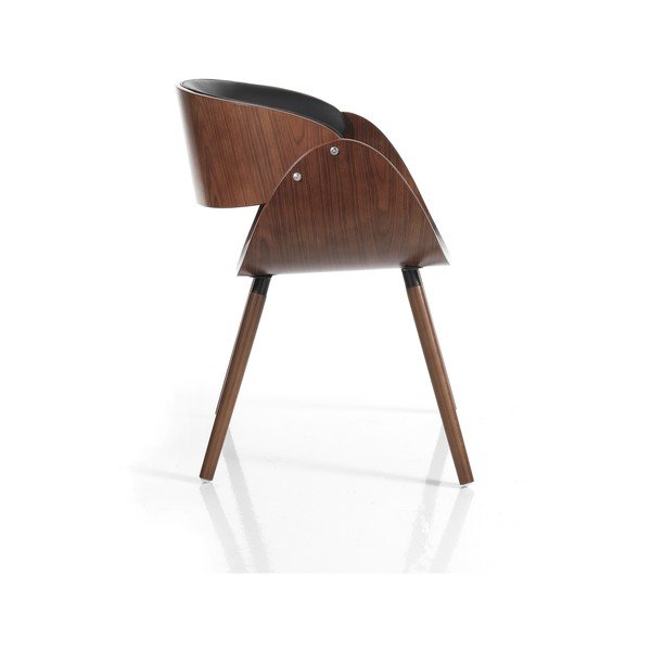 Čierne/tmavohnedé čalúnené jedálenské kreslo s podrúčkami Visby Evo – Tomasucci-image-2