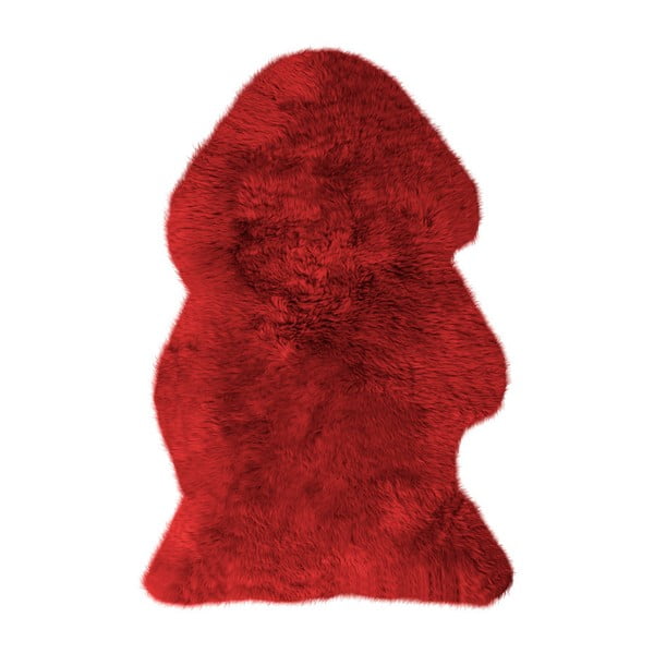 Červená ovčia kožušina Pipsa Mouton, 110 × 80 cm