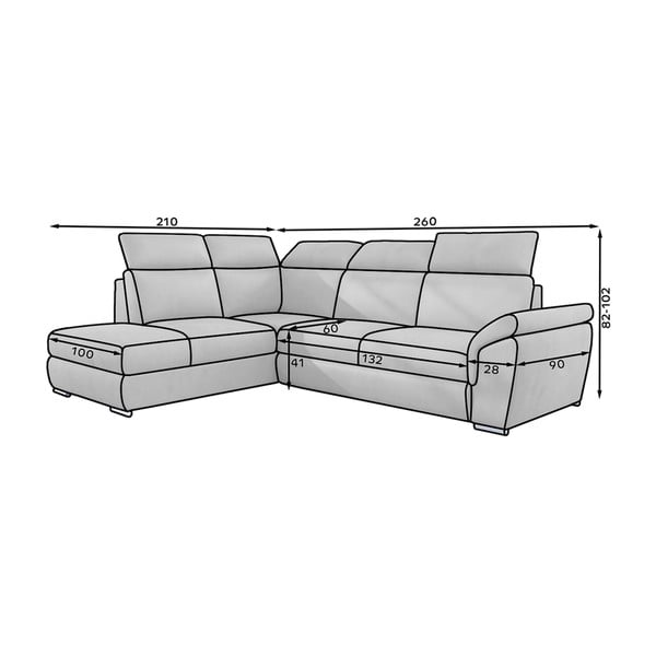Béžová zamatová rozkladacia/s úložným priestorom rohová pohovka (ľavý roh/do L) Loreto – ELTAP-image-2