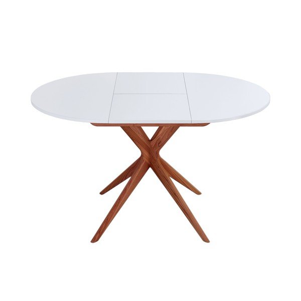 Okrúhly rozkladací jedálenský stôl s prídavnou doskou ø 90 cm Jubi – Ragaba-image-2