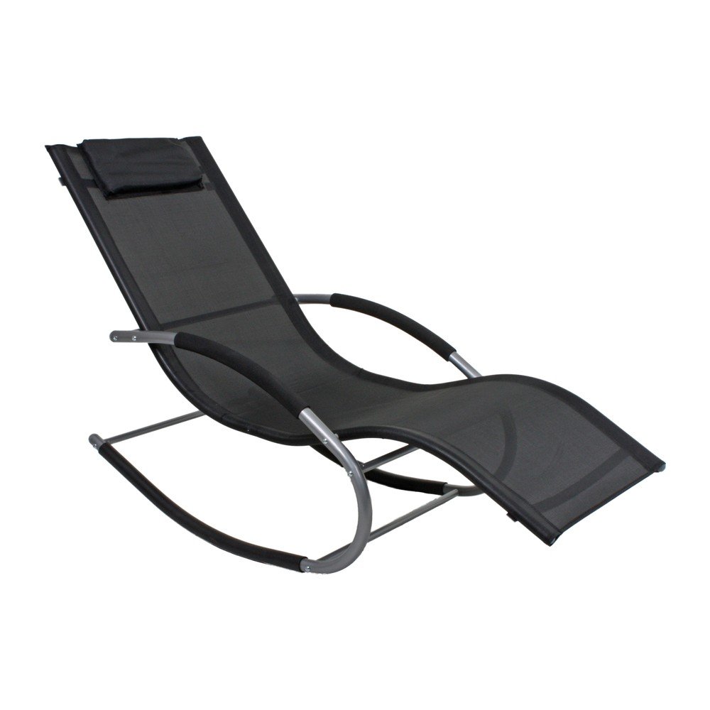 Čierne kovové záhradné ležadlo Naxos – Garden Pleasure