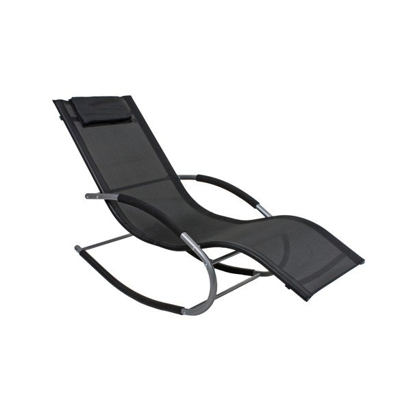 Čierne kovové záhradné ležadlo Naxos – Garden Pleasure