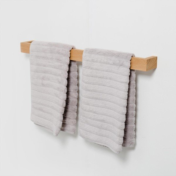Nástenný vešiak na uteráky z dubového dreva Wireworks-image-1