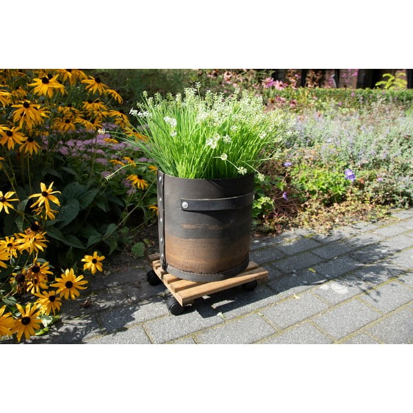 Drevený pojazdný podstavec pod kvetináč (výška  8 cm) Indoor & Outdoor – Esschert Design-image-1