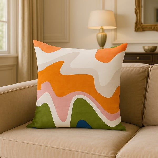 Obliečka na vankúš 43x43 cm Squiggly Orange – Mila Home-image-3