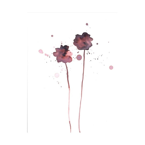 Plagát Bloomingville Plum Poppy, 40 × 30 cm