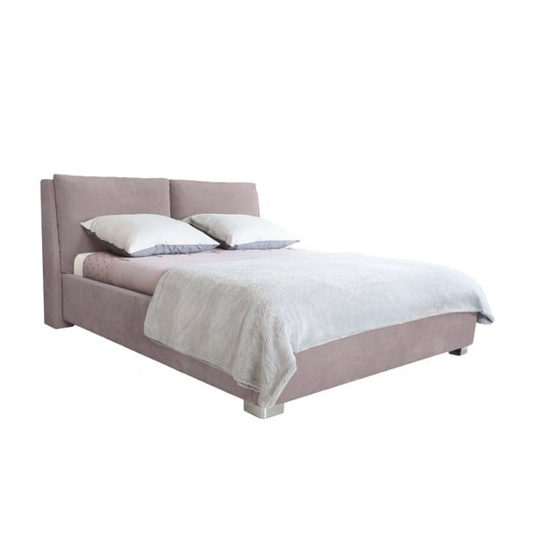Svetloružová dvojlôžková posteľ Mazzini Beds Vicky, 140 x 200 cm