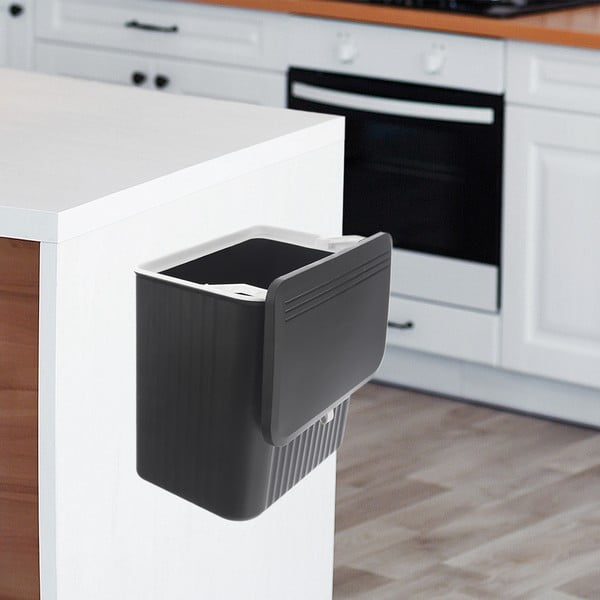 Čierny plastový odpadkový kôš 13 l – Orion-image-2