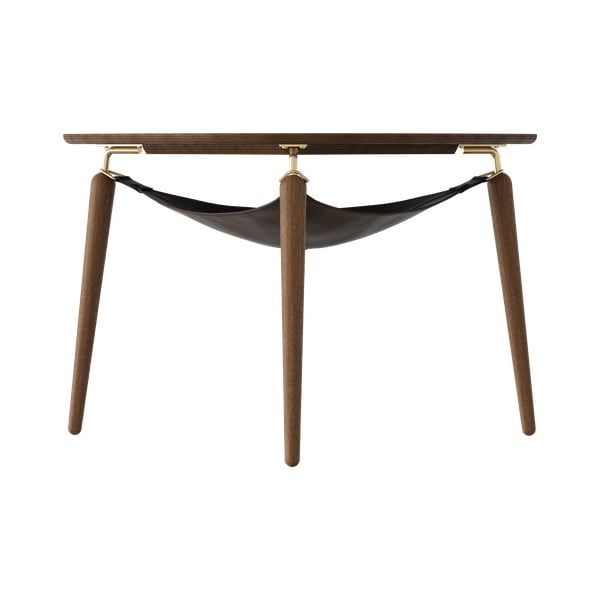 Hnedý okrúhly konferenčný stolík z dubového dreva ø 80 cm Hang Out – UMAGE