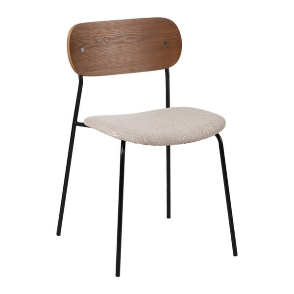 Hnedo-krémové jedálenské stoličky v súprave 4 ks Moe – Ixia