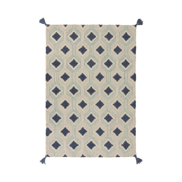 Béžovo-modrý vlnený koberec Flair Rugs Marco, 200 x 290 cm