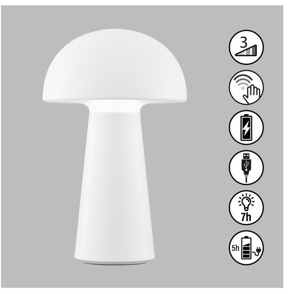 Biela LED stmievateľná stolová lampa so senzorom pohybu (výška 22 cm) Viga – Fischer &amp; Honsel-image-1
