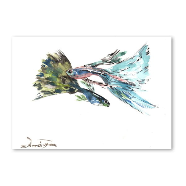 Autorský plagát Guppy Fish od Surena Nersisyana, 30 x 21 cm