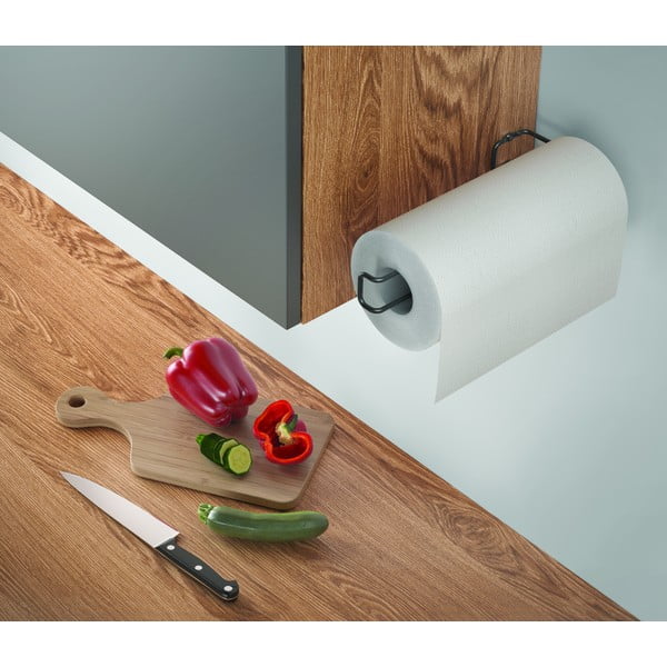 Čierny nástenný držiak na kuchynské utierky Metaltex-image-3