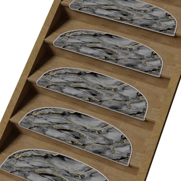 Sivé nášľapy na schody v súprave 16 ks 20x65 cm Golden Marble – Vitaus-image-1