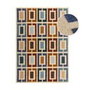Modro-oranžový ručne tkaný vlnený koberec 80x150 cm Retro Blocks – Flair Rugs
