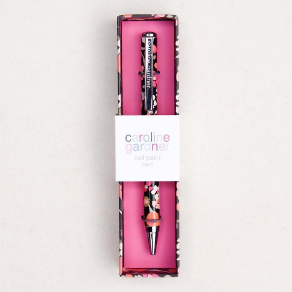 Pero v darčekovom balení Caroline Gardner Ditsy Charcoal Boxed Pen