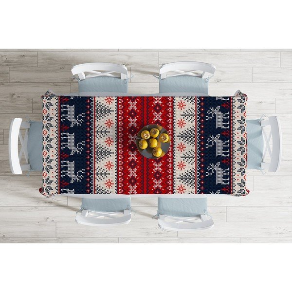 Vianočný obrus s prímesou bavlny Minimalist Cushion Covers Blue Nordic, 140 x 180 cm-image-1