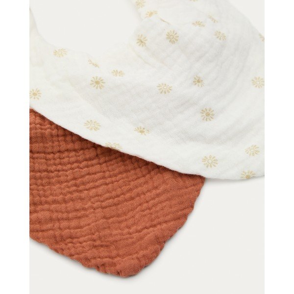 Krémové/v terakotovej farbe bavlnené podbradníky v súprave 2 ks Olna – Kave Home-image-3