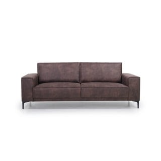Hnedá pohovka z imitácie kože 224 cm Copenhagen - Scandic