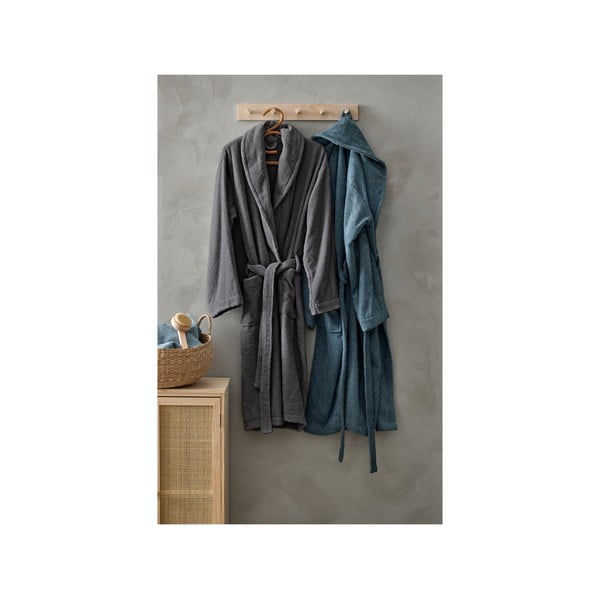 Modrý župan z organickej bavlny Södahl, veľkosť S/M-image-4