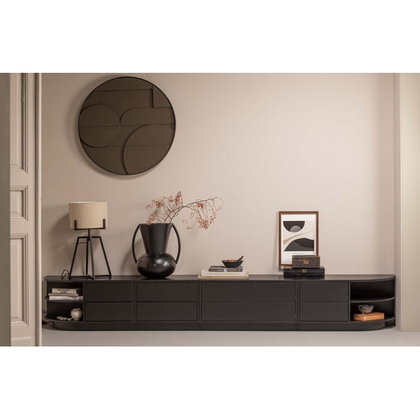 Čierny modulárny TV stolík z borovicového dreva 78x40 cm Finca – WOOOD-image-1