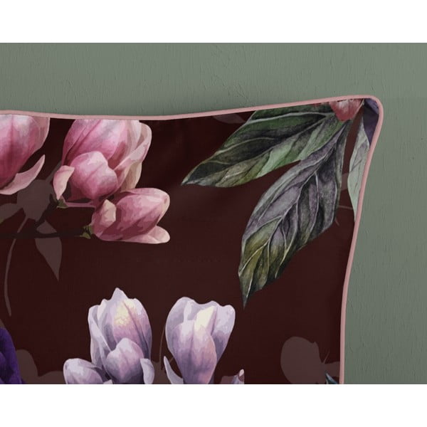 Vínovočervené obliečky na jednolôžko z organickej bavlny Descanso Gerbera, 140 x 220 cm-image-3