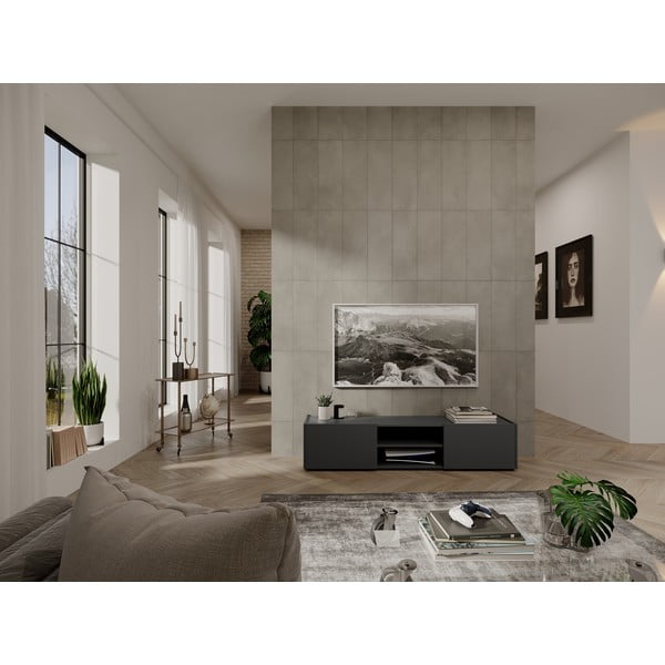 TV stolík v dekore duba v antracitovo-prírodnej farbe 164x35 cm Schlangen – Germania-image-1