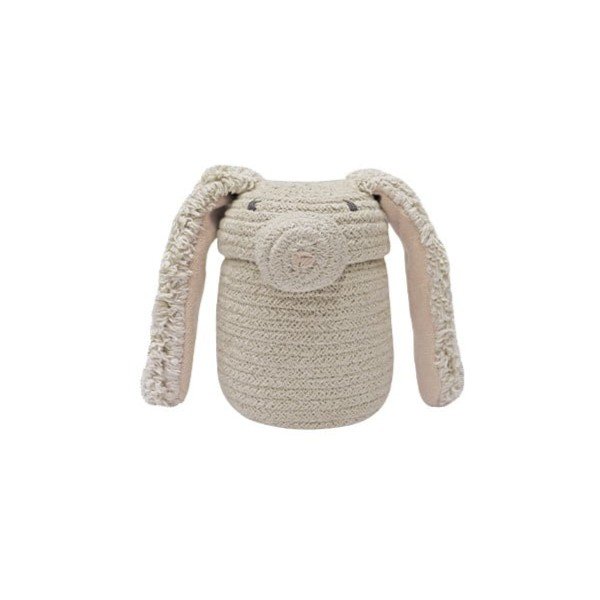 Krémový látkový detský kôš na hračky ø 15x15 cm Mini Rita the Rabbit – Lorena Canals