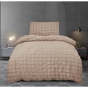 Hnedé krepové obliečky na jednolôžko 140x200 cm Naomi – My House