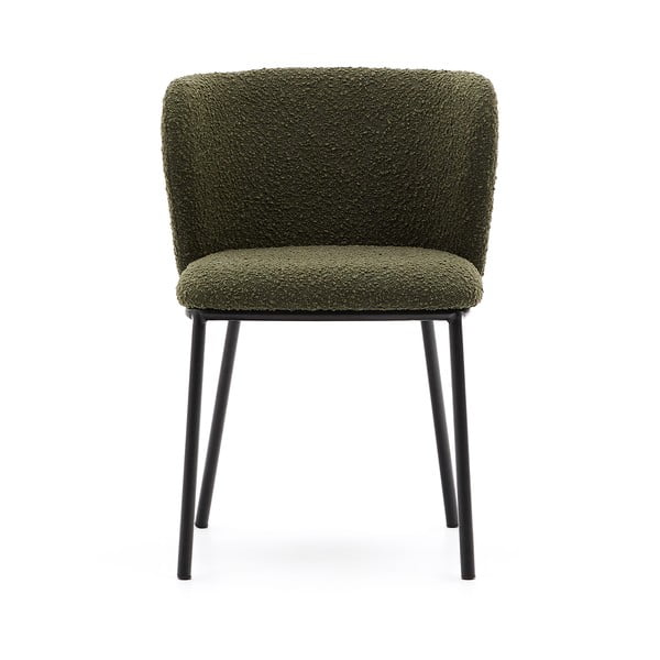 Zelené čalúnené jedálenské kreslo Ciselia – Kave Home-image-1